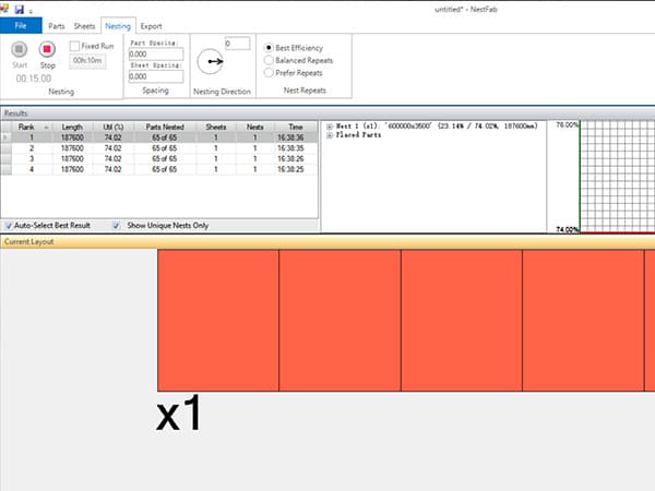 Smart nesting software for zebra blinds cutting machine